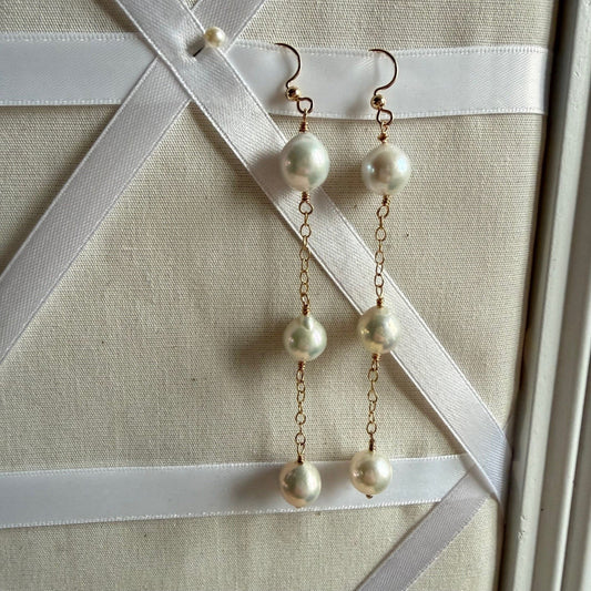 Gold filled oorbellen met Edison parels - EKIA