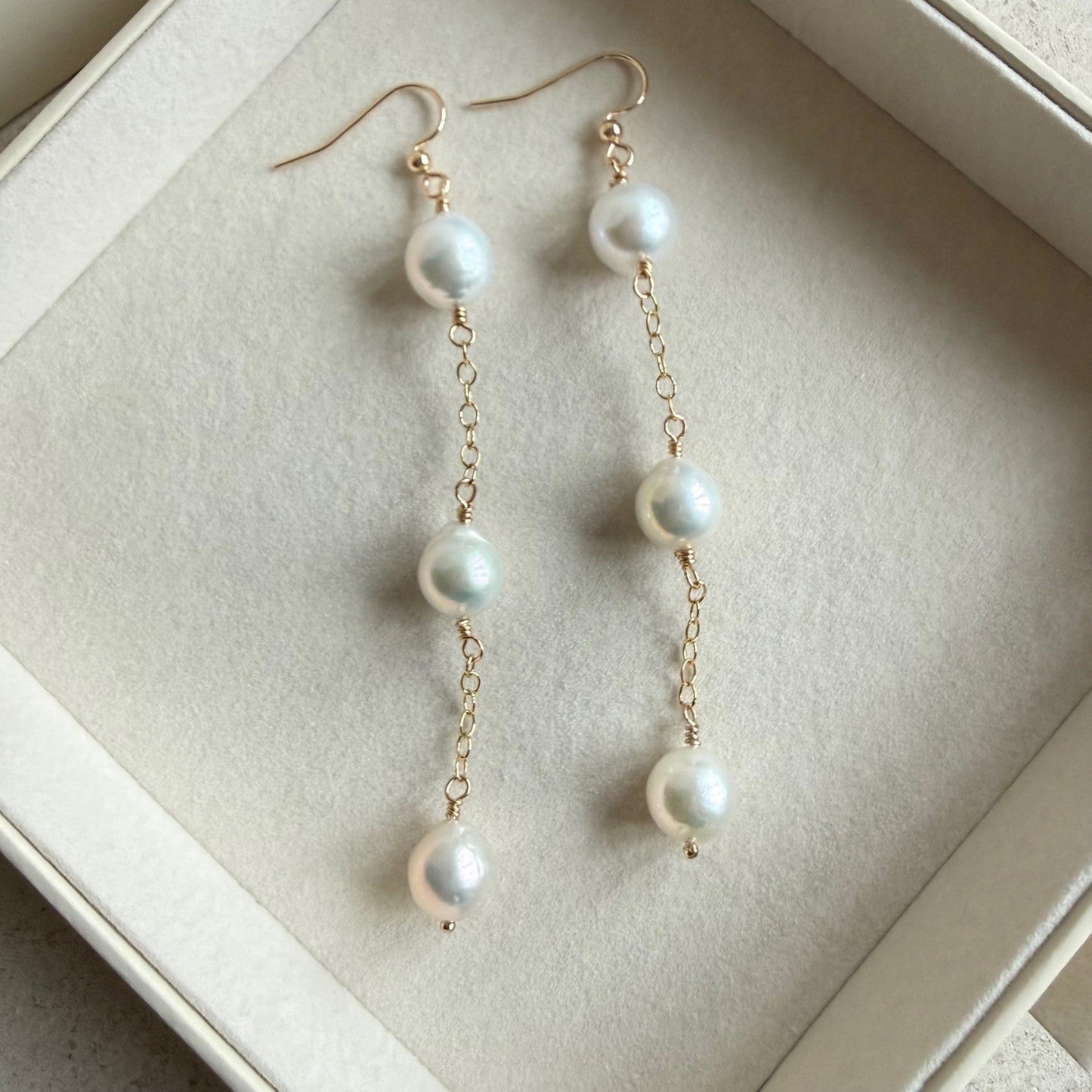 Gold filled oorbellen met Edison parels - EKIA