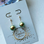 Gold filled oorbellen met Swarovski parel en krista - Engelina Jewelry