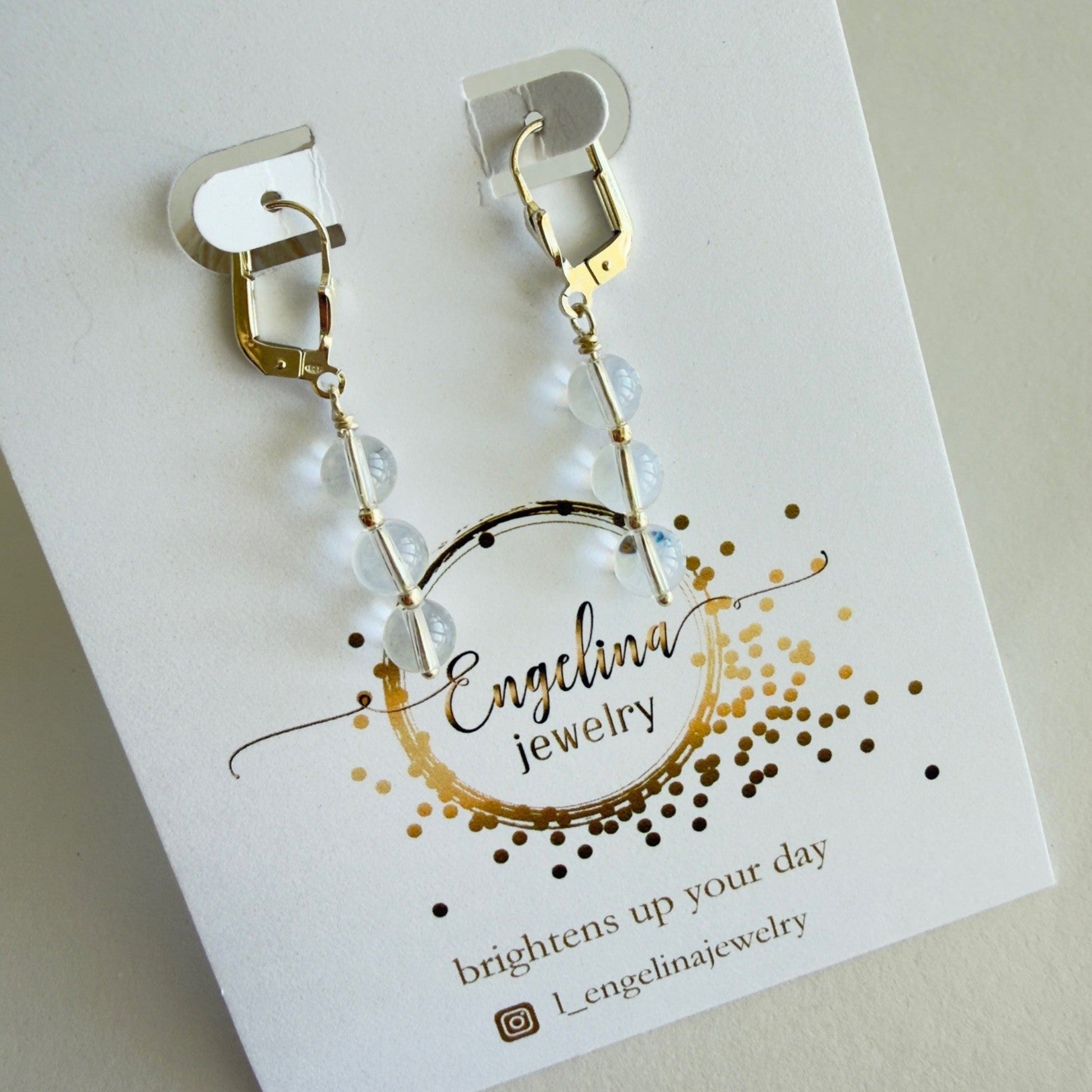 Handgemaakte ketting van ronde kralen met 14K gold filled haakslotje — Engelina Jewelry