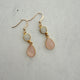 Gold filled oorhaakjes met maansteen en rozenkwarts facetdrppel - Engelina Jewelry