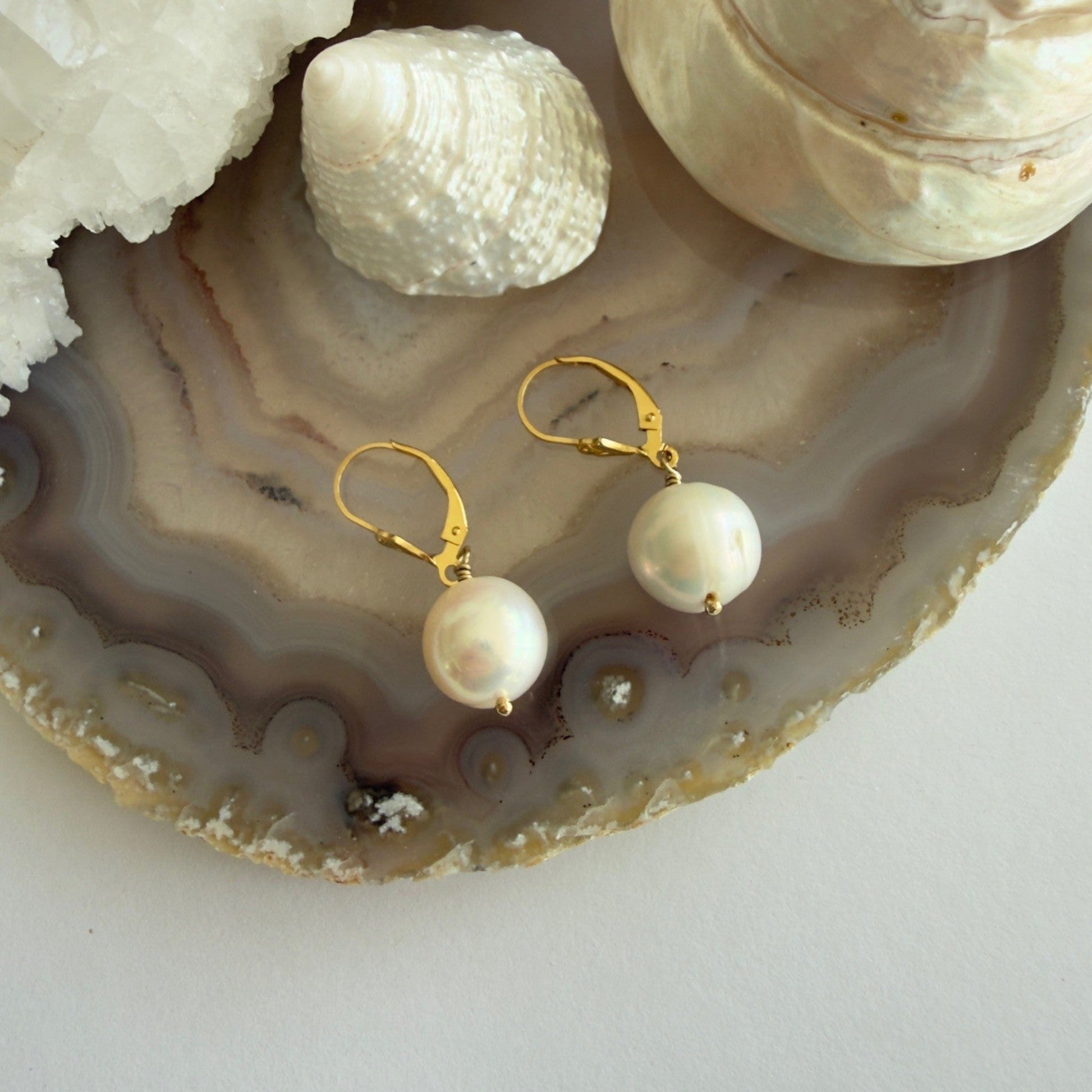 Handgemaakte ketting van ronde kralen met 14K gold filled haakslotje — Engelina Jewelry
