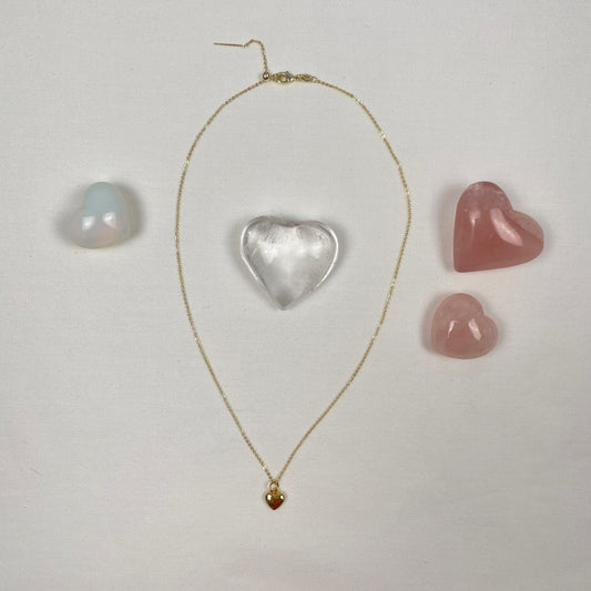 Goldfilled schakelkettinkje met bol bedel hartje