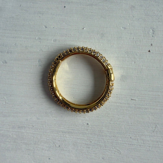 GOLD FILLED - grote ronde sluiting met zirkonia