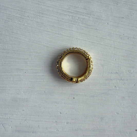GOLD FILLED - kleine ronde sluiting met zirkonia