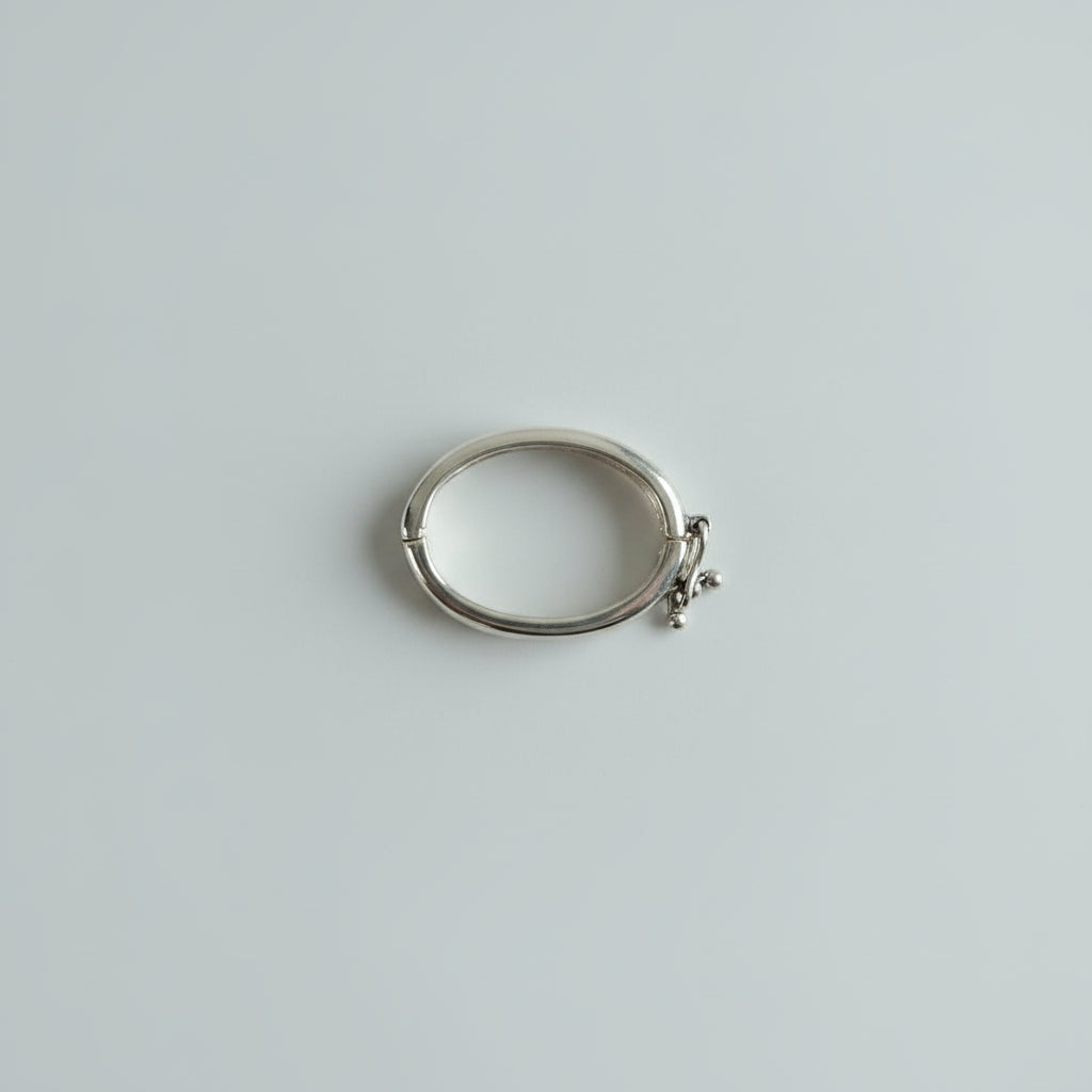 Zilveren gladde parelclip sluiting