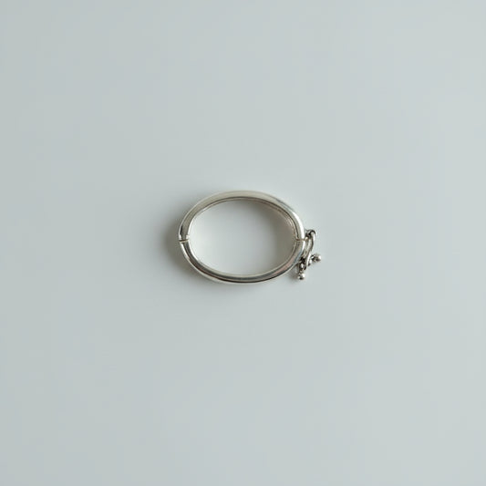 Zilveren gladde parelclip sluiting