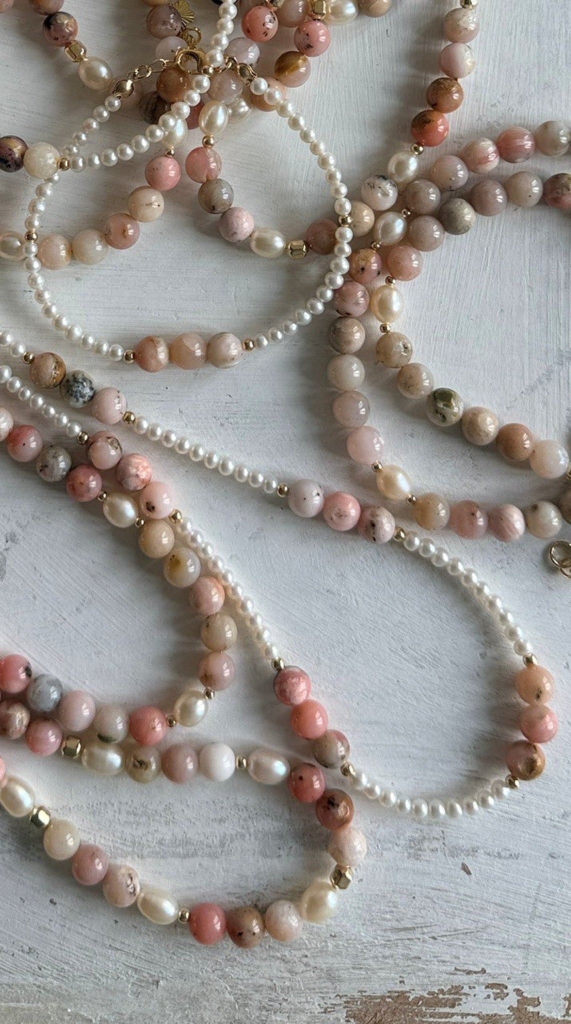 Verschillende kettingen van Andes opaal en zoetwaterparels - Engelina Jewelry